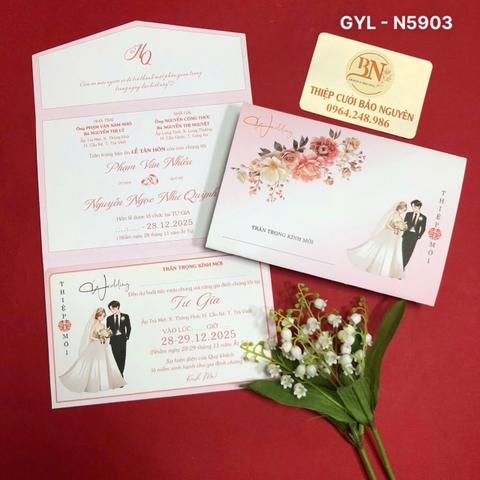 (GYL- N5903) Thiệp cưới 3IN1 giá rẻ