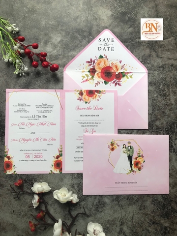 (GYL - N89) Thiệp cưới offset mẫu hiện đại