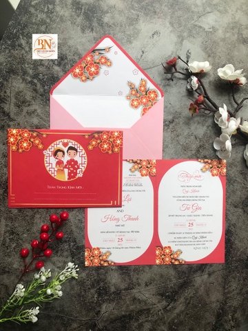 (GYL - N90) Thiệp cưới offset mẫu hiện đại