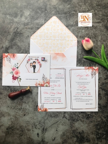 (GYL - N91) Thiệp cưới offset mẫu hiện đại