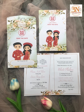 (GYL - N96) Thiệp cưới offset mẫu hiện đại