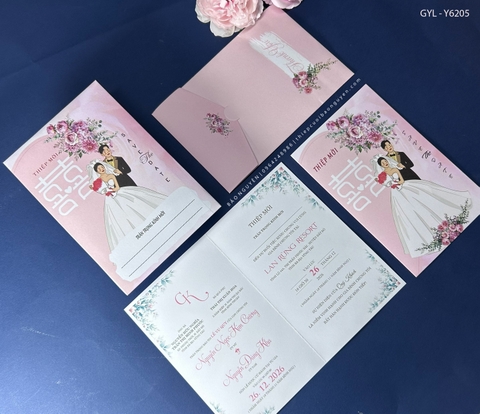 (GYL-Y6205) Thiệp cưới offset mẫu hiện đại giá rẻ