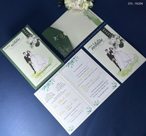 (GYL-Y6208) Thiệp cưới offset mẫu hiện đại giá rẻ