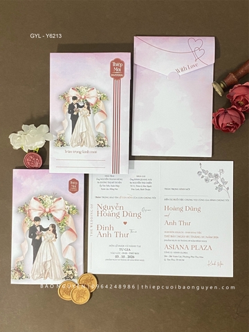 (GYL - Y6213) Thiệp cưới giá rẻ