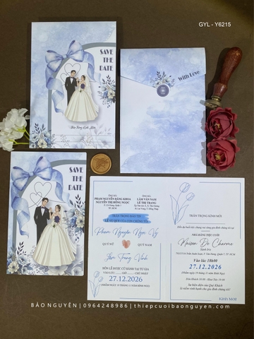 (GYL - Y6215) Thiệp cưới giá rẻ