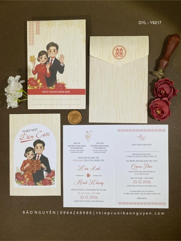 (GYL - Y6217) Thiệp cưới giá rẻ
