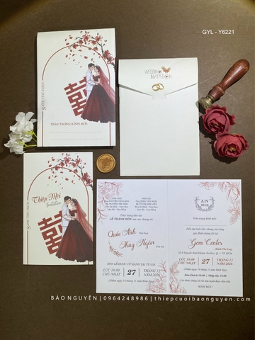 (GYL -  Y6221) Thiệp cưới giá rẻ