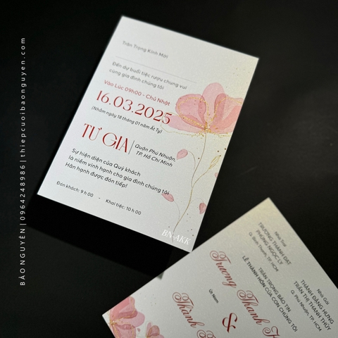 (BN-AK032) Thiệp Cưới Ánh Kim BN
