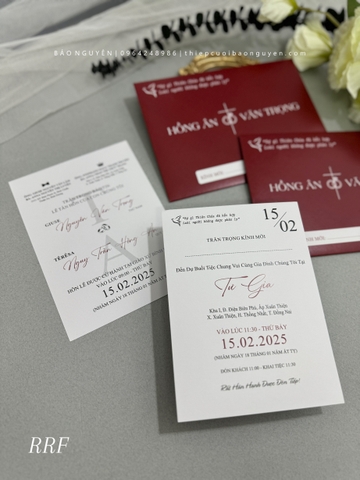 (RRK-BN110) Thiệp Cưới Công Giáo Hiện Đại