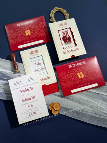 (RR- CA01) Thiệp Cưới Kéo Cao Cấp