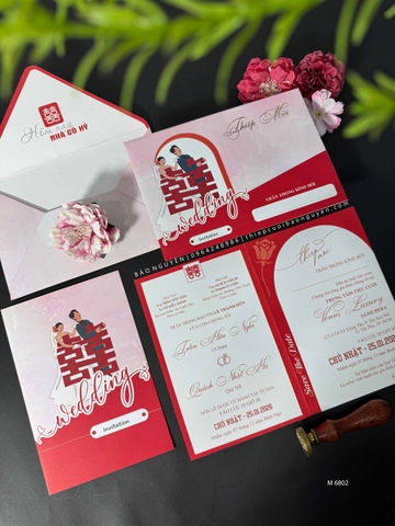 (GYL - M6802) Thiệp cưới offset mẫu hiện đại