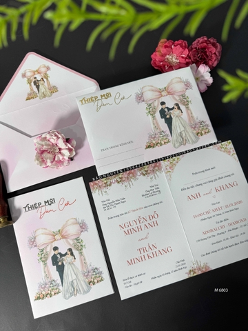 (GYL - M6803) Thiệp cưới offset mẫu hiện đại