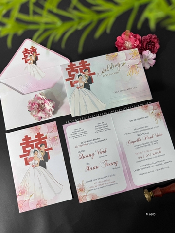 (GYL - M6805) Thiệp cưới offset mẫu hiện đại