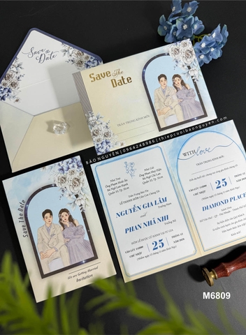 (GYL - M6809) Thiệp cưới offset mẫu hiện đại