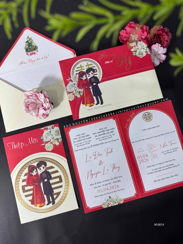 (GYL - M6814) Thiệp cưới offset mẫu hiện đại