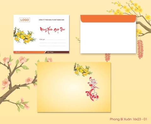 Phong Bì Xuân (16x23 - 01) Thiệp chúc tết, thiệp tất niên 2026