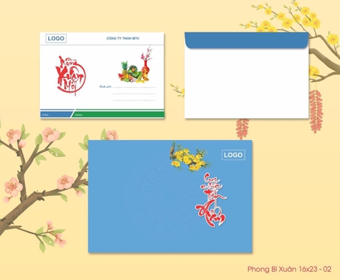 Phong Bì Xuân (16x23 - 02) Thiệp chúc tết, thiệp tất niên 2026