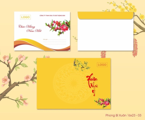 Phong Bì Xuân (16x23 - 03) Thiệp chúc tết, thiệp tất niên 2026