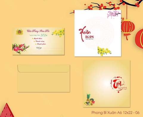 Phong Bì Xuân (A6 12x22 - 06) Thiệp chúc tết, thiệp tất niên 2026