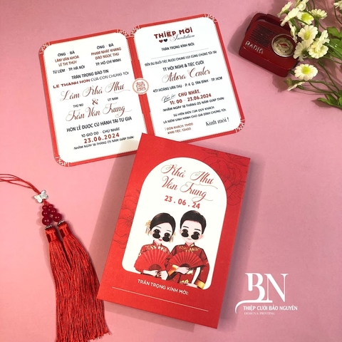 (PQ 1303) Thiệp cưới offset mẫu hiện đại