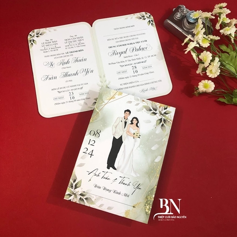 (PQ 1320) Thiệp cưới offset mẫu hiện đại