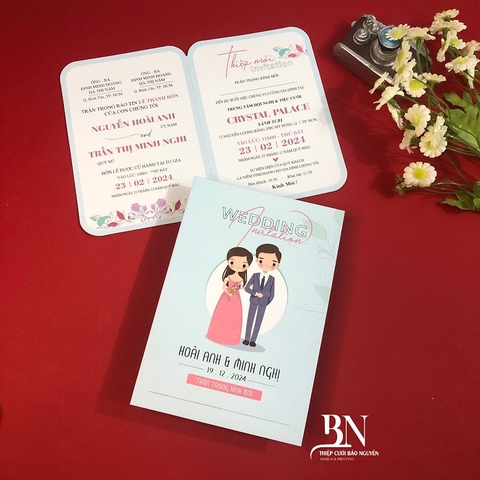 (PQ 1321) Thiệp cưới offset mẫu hiện đại