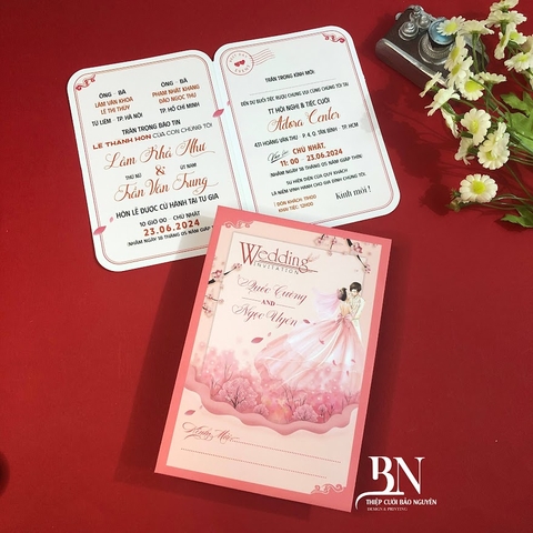(PQ 1322) Thiệp cưới offset mẫu hiện đại