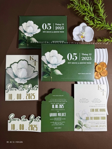 (RR-BC10-FOR GÂN) Thiệp Cưới Hiện Đại Ruột Gập 3