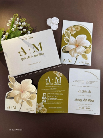 (RR-BC12-AK) Thiệp Cưới Giấy Ánh Kim Ruột Gập 3