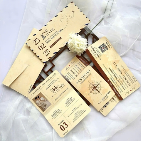 (RR-PP 06) Thiệp cưới mẫu passport