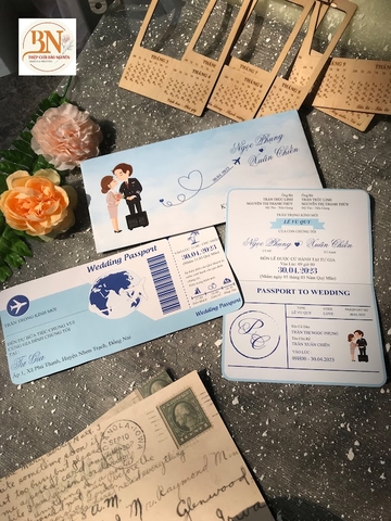 (RRPP-BN001) Thiệp cưới mẫu passport