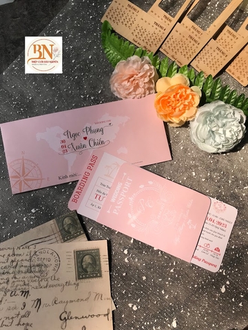 (RRPP-BN002) Thiệp cưới mẫu passport