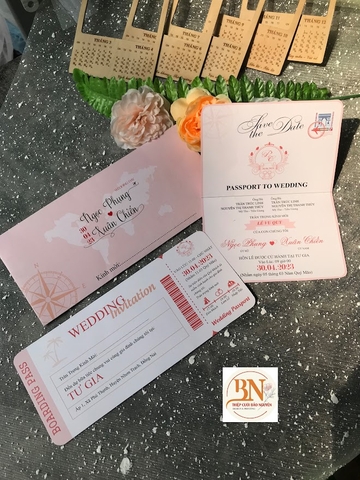 (RRPP-BN002) Thiệp cưới mẫu passport