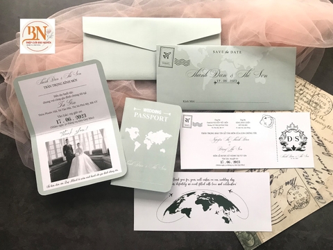 (RRPP-BN003) Thiệp cưới mẫu passport