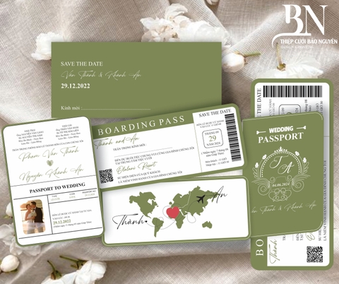 (RRPP-BN004) Thiệp cưới mẫu passport