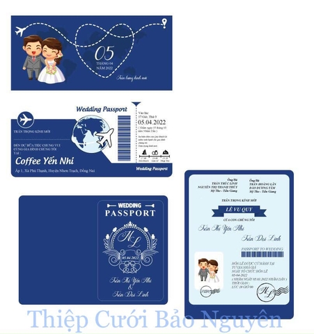 (RRPP-BN005) Thiệp cưới mẫu passport