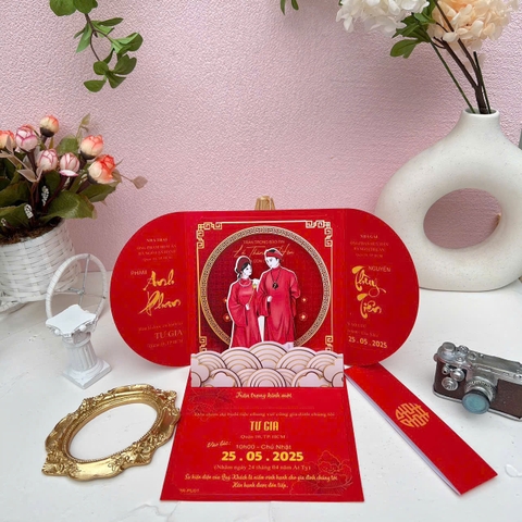 (RR-PU01) Thiệp Cưới Pop-up cao cấp