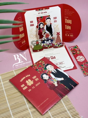 (RR-PU02) Thiệp Cưới Pop-up cao cấp