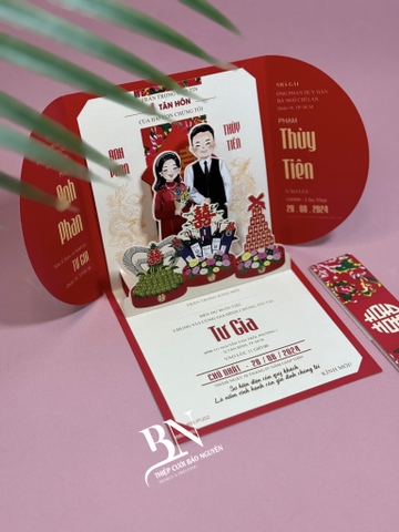 (RR-PU02) Thiệp Cưới Pop-up cao cấp