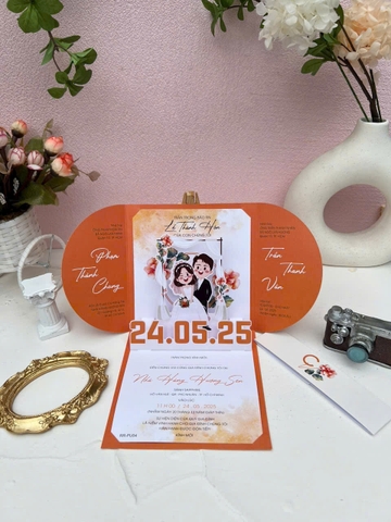 (RR-PU04) Thiệp Cưới Pop-up cao cấp