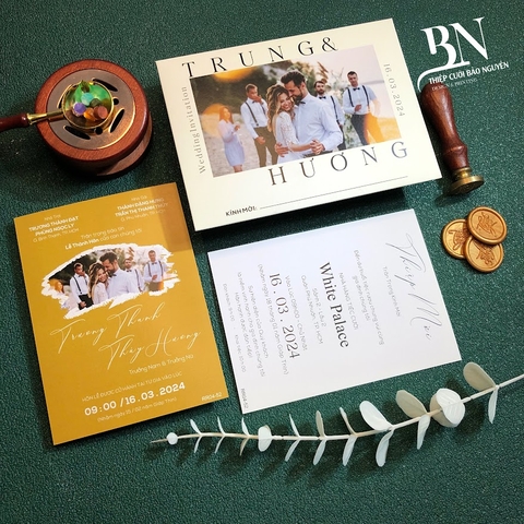 (RR04-52) Thiệp Cưới In Hình CD-CR - Giấy Ford 200