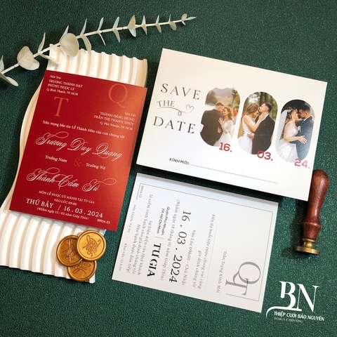 (RR04-53) Thiệp Cưới In Hình CD-CR - Giấy Ford 200