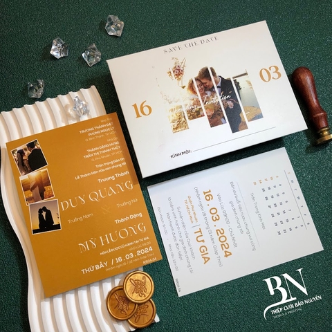 (RR04-54) Thiệp Cưới In Hình CD-CR - Giấy Ford 200