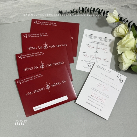 (RRK-BN110) Thiệp Cưới Công Giáo Hiện Đại