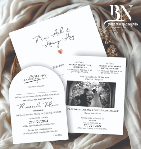 (RRH-BN005) Thiệp Cưới In Hình Cưới