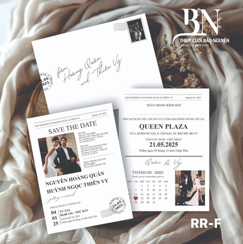 (RRH-BN006) Thiệp Cưới In Hình Cưới