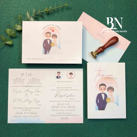 (T83) Thiệp cưới offset giá rẻ