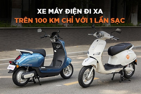 Top 3 xe máy điện đi xa trên 100km chỉ với 1 lần sạc