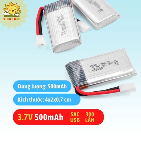(LINH KIỆN) Pin Lithium cho đồ chơi Máy bay và Drone Mini Điều khiển từ xa  3.7V, sạc lại trên 300 lần - Sunny Kids