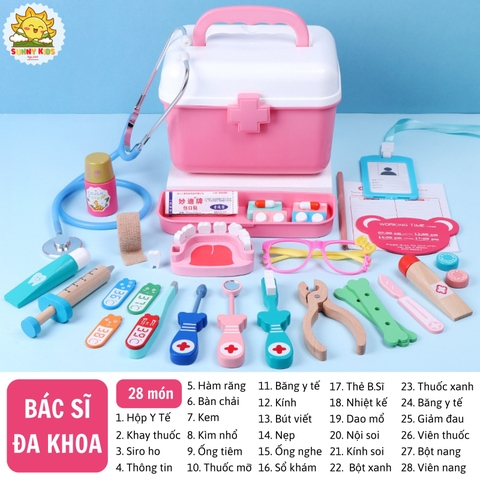 Bộ đồ chơi nhập vai Bác Sĩ cho bé | Đồ chơi bằng Gỗ | An toàn, Chất lượng cao